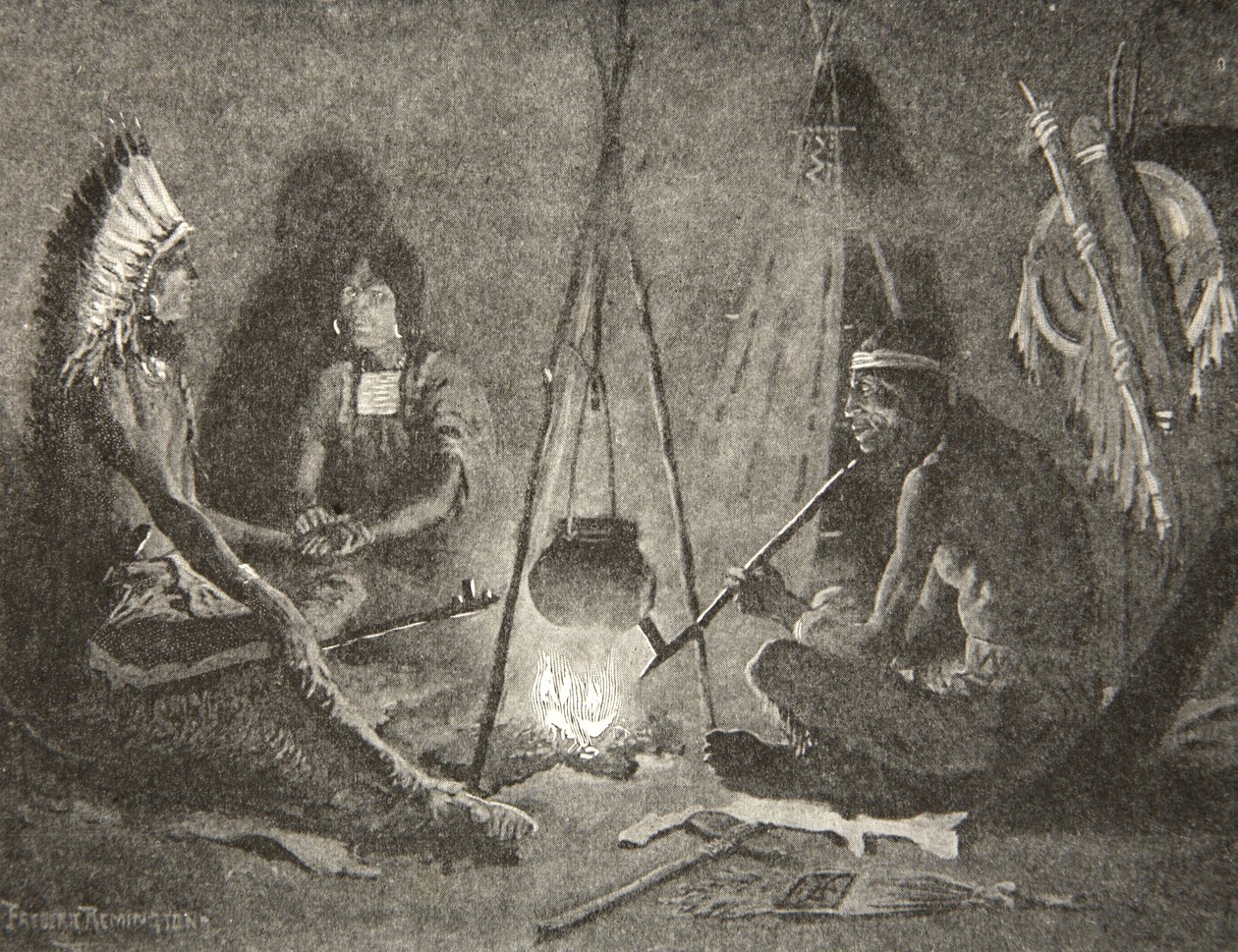 Půjdu za tebou, můj muži, z Písně o Hiawathovi od Henryho Wadswortha Longfellowa (1807-82), vyd. George G. Harrap und Company Ltd., 1911. od Frederic Remington