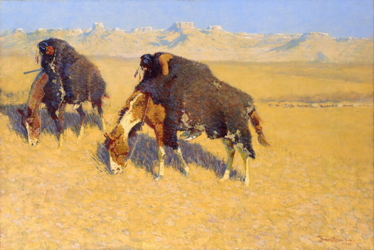 Indiáni simulující bizona od Frederic Remington