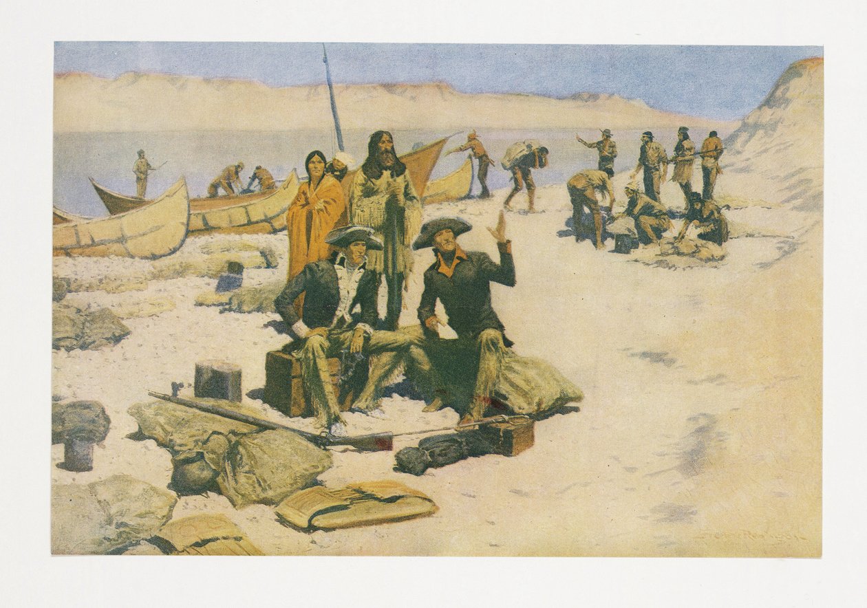 Lewis a Clark, z Colliers Magazine, hospoda. 1906 od Frederic Remington