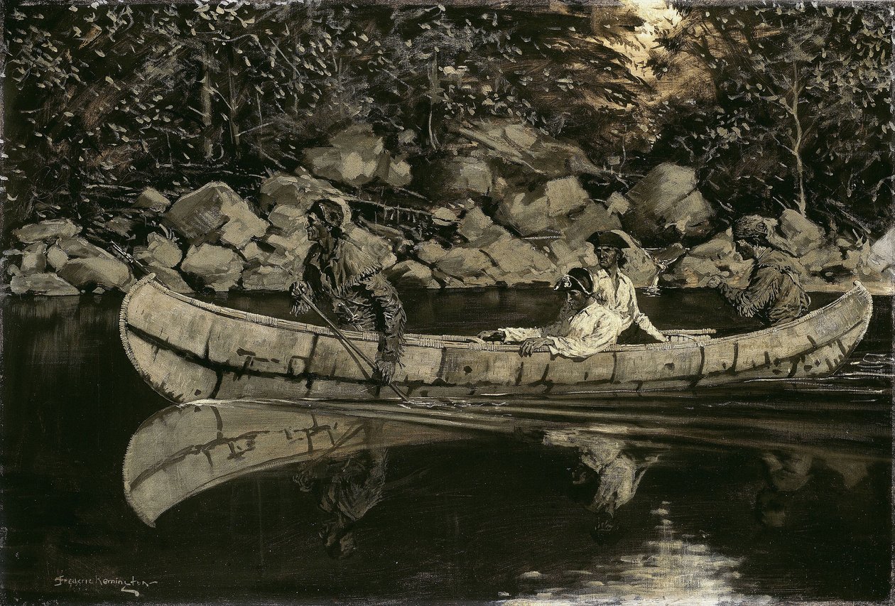 Pádlování zraněného britského důstojníka od Frederic Remington