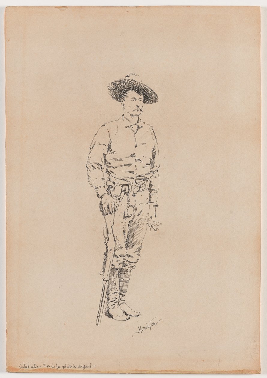Náčrt texaského rangera pro „How the Law Dostal se do Chaparral" od Frederic Remington