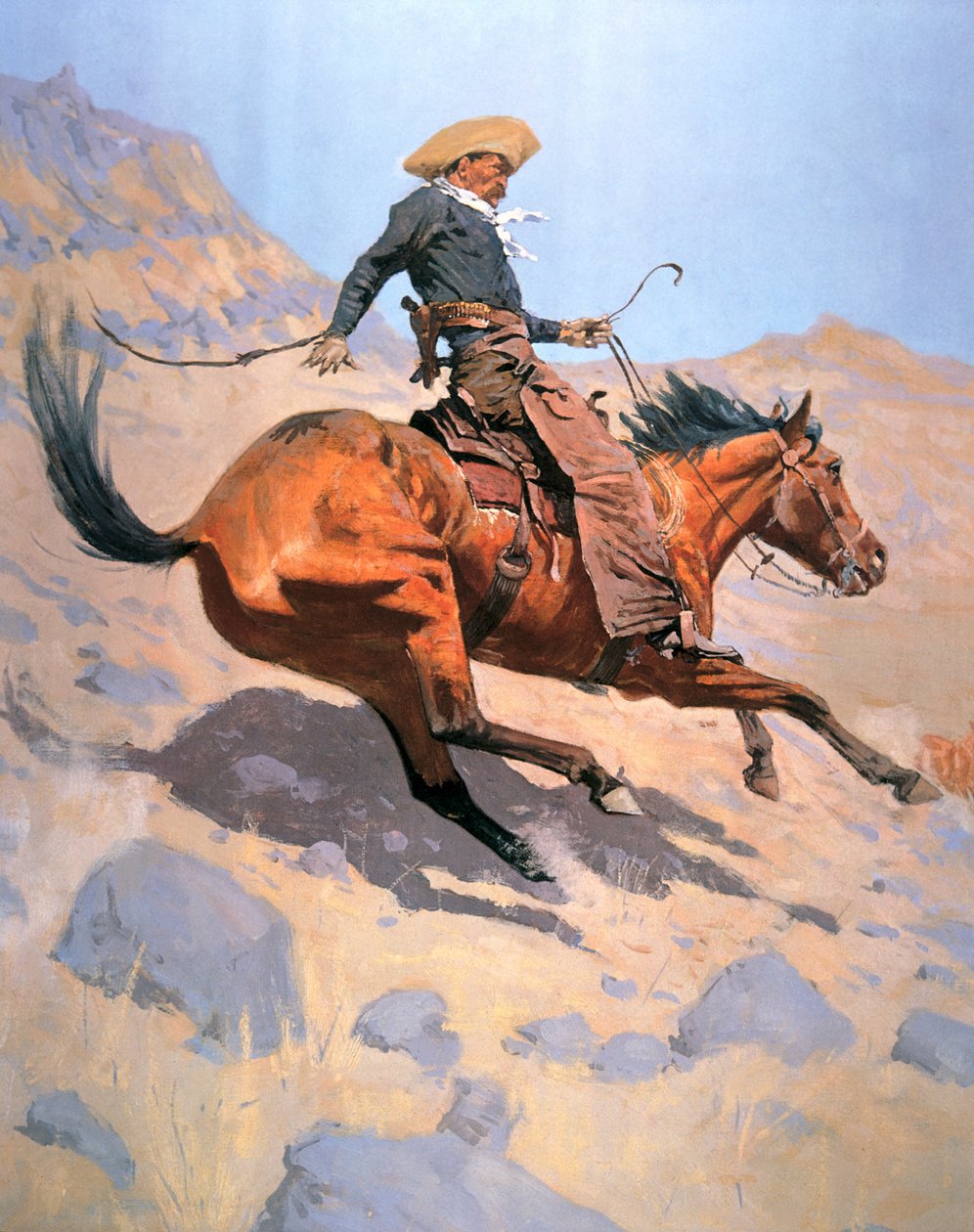 Kovboj (olej na plátně) od Frederic Remington