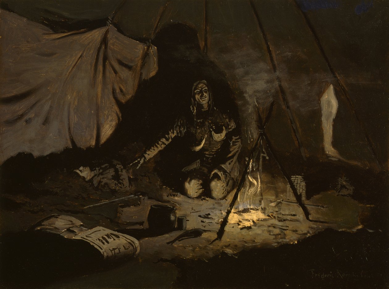 Suché listy vydržely déle než ona, kolem roku 1899 od Frederic Remington