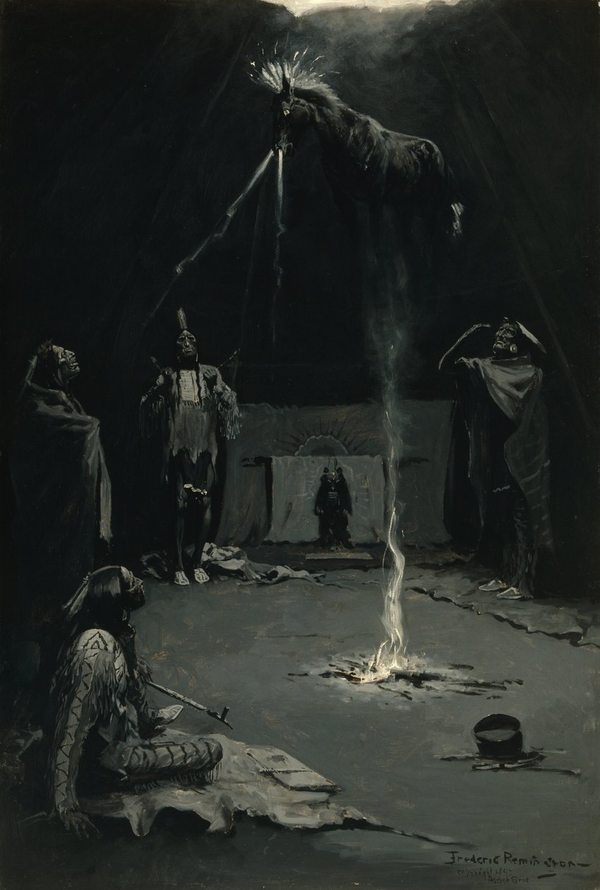 The Going of the Medicine-Horse (Indický Bůh ohně) 1897 od Frederic Remington