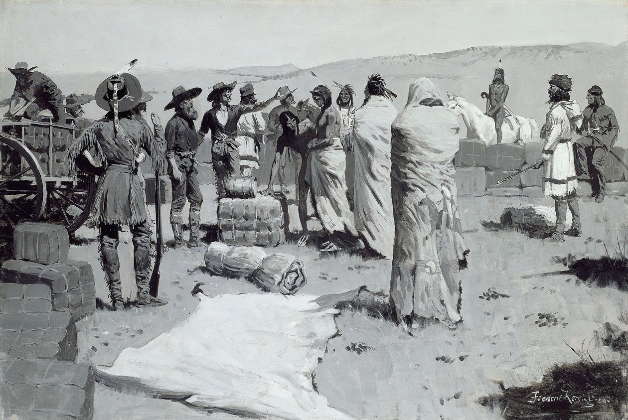 Tlumočník zamával na mladé lidi od Frederic Remington