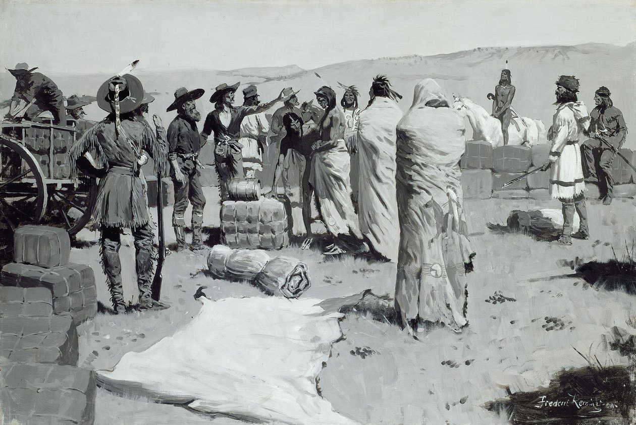 Tlumočník zamával na mladé lidi od Frederic Remington