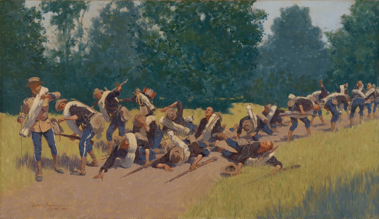 Scream of Shrapnel na San Juan Hill od Frederic Remington