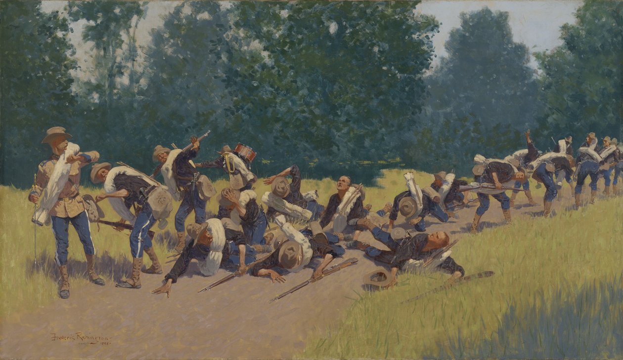 Scream of Shrapnel na San Juan Hill, 1898 od Frederic Remington