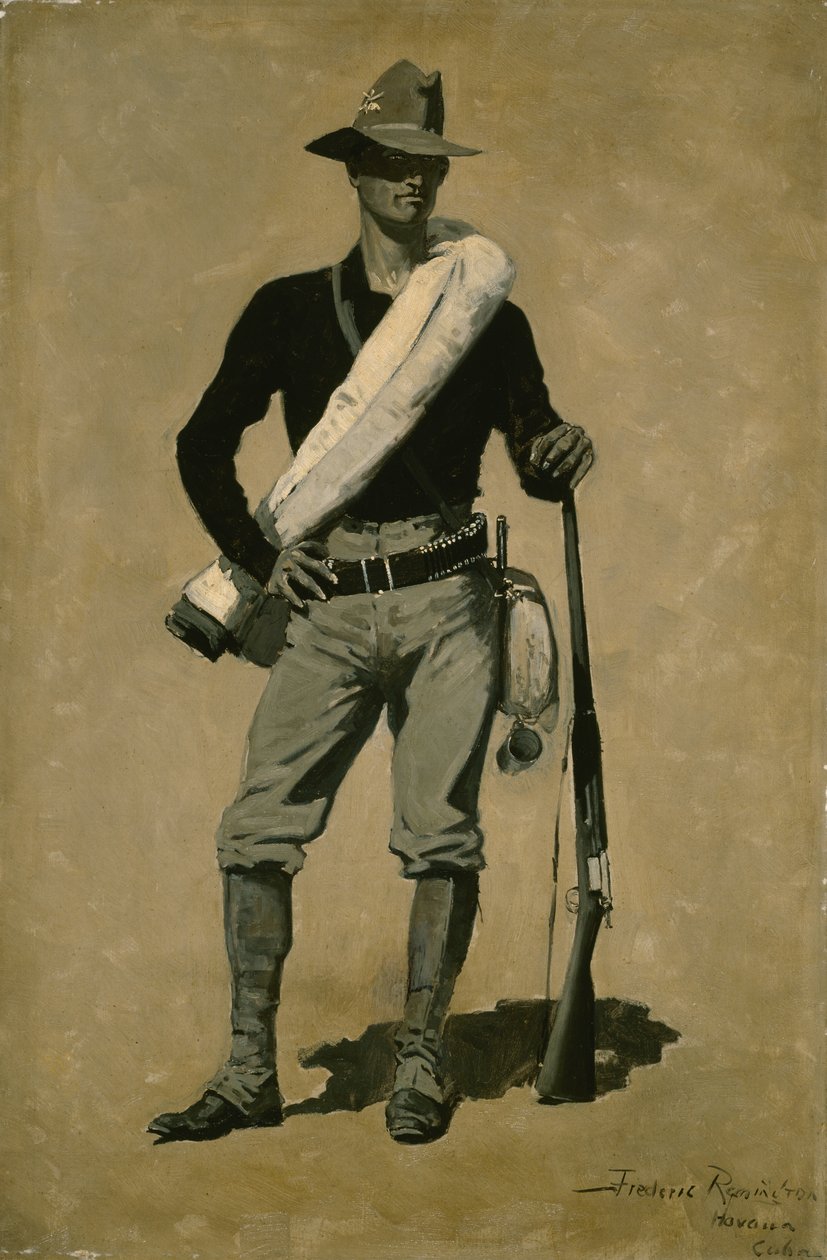 Americký voják, španělsko-americká válka (bojovník první třídy) 1899 od Frederic Remington