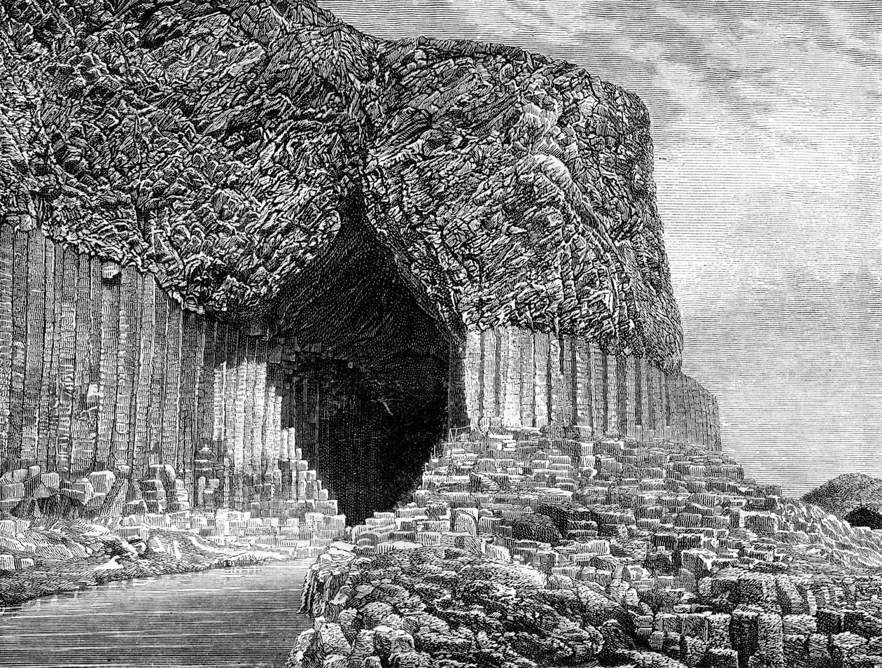 Fingals Cave, Island of Staffa, Skotsko, 19. století od Frederic Sorrieu