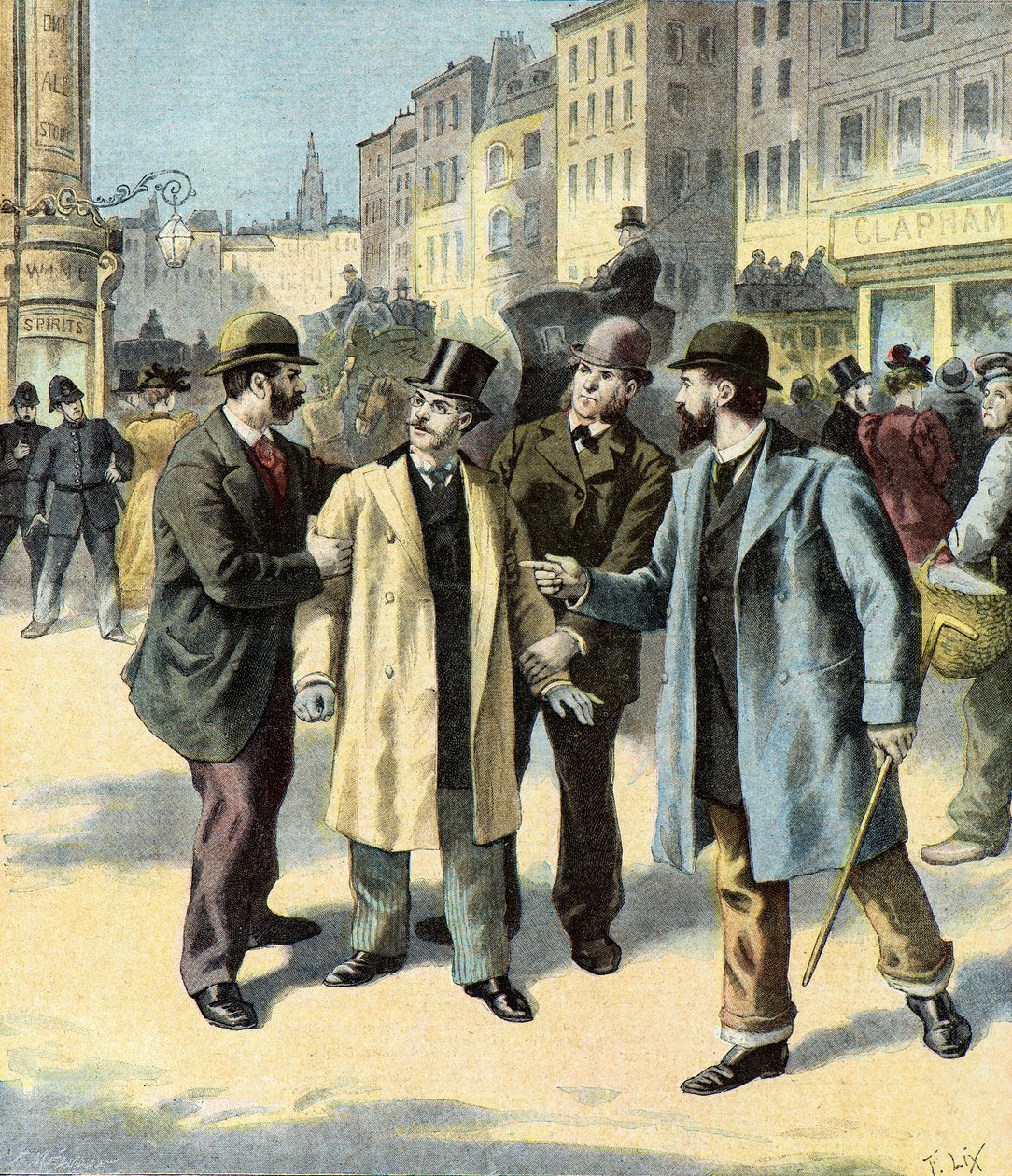 Zatčení Leopolda Emila Arona, 1895 (Ilustrace) od Frederic Theodore Lix