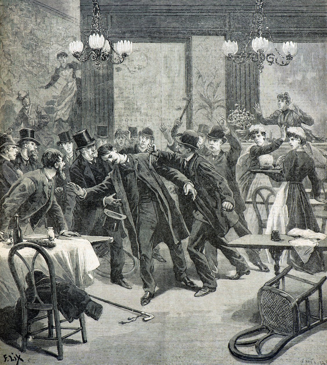 Útok anarchisty Leauthiera od Frederic Theodore Lix