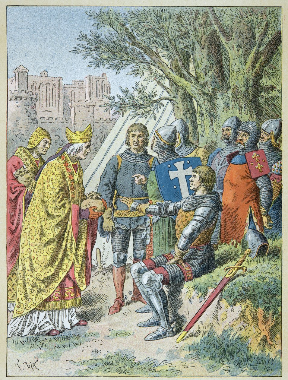 Bertrand Du Guesclin dostal zášť, kterou se snažil udržet Avignon od Frederic Theodore Lix