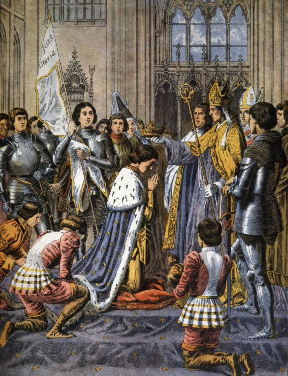 Korunovace Karla VII. v Remeši, kolem roku 1900 (ilustrace) od Frederic Theodore Lix