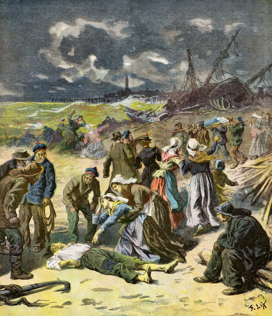 Nález mrtvých námořníků od Frederic Theodore Lix