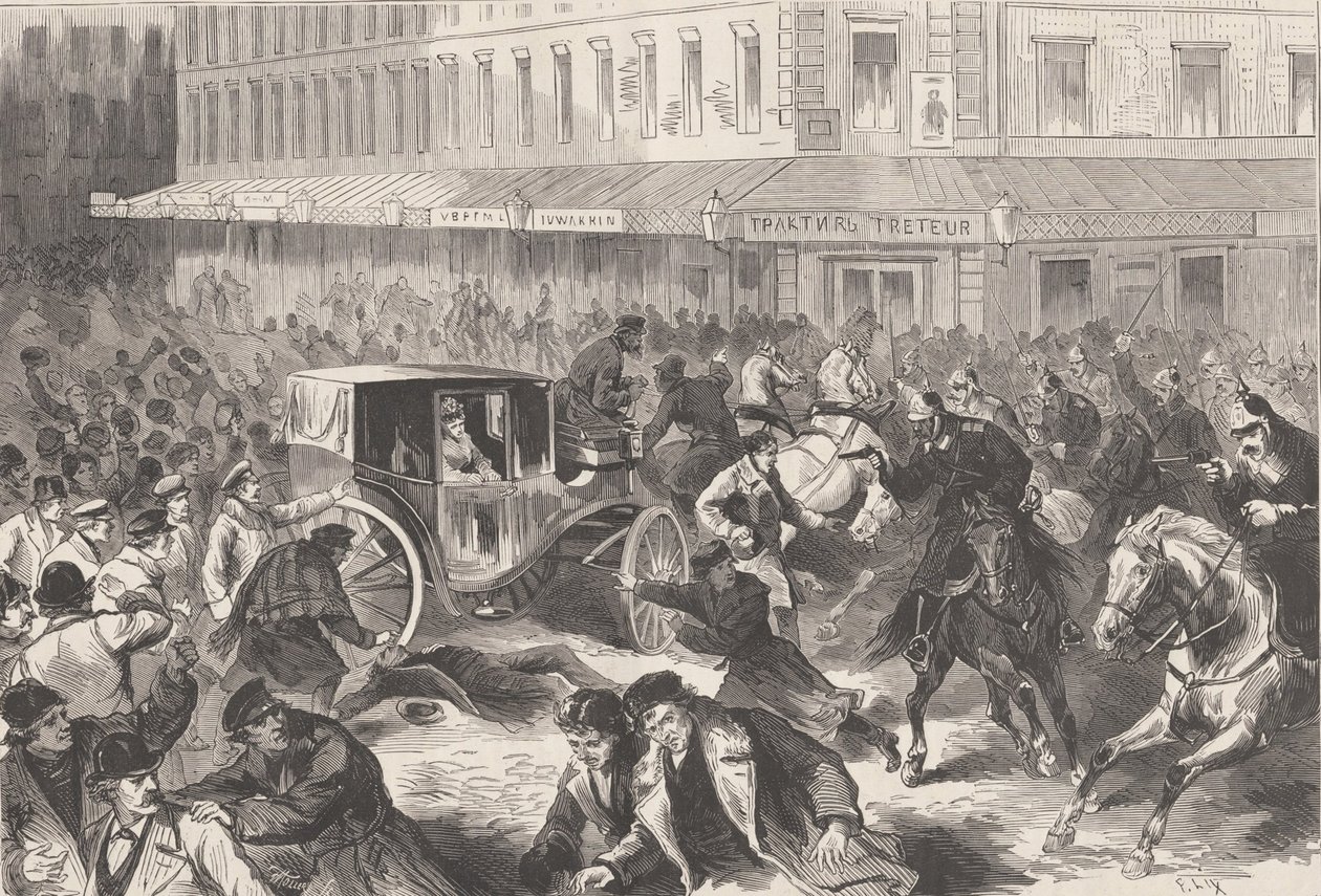 Vera Zasulich střílí 24. ledna 1878 na guvernéra Petrohradu generála Trepova, 1878. od Frederic Theodore Lix