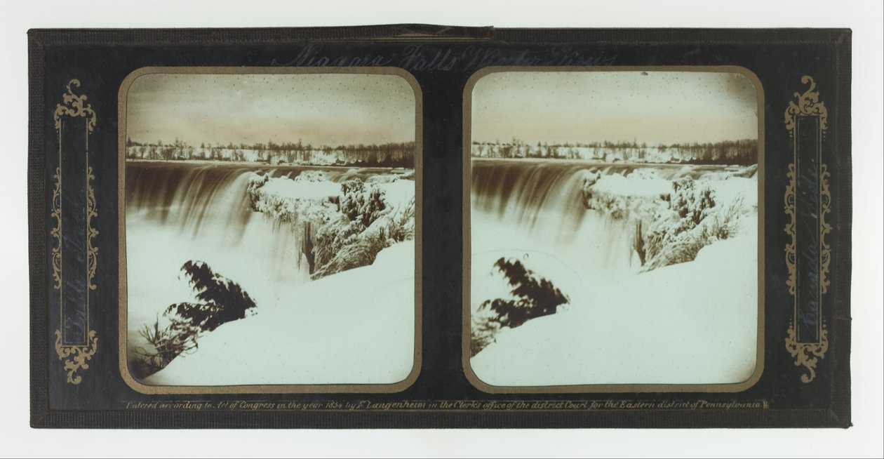 Niagarské vodopády, zimní výhled, Table Rock, Kanada od Frederic and William Langenheim