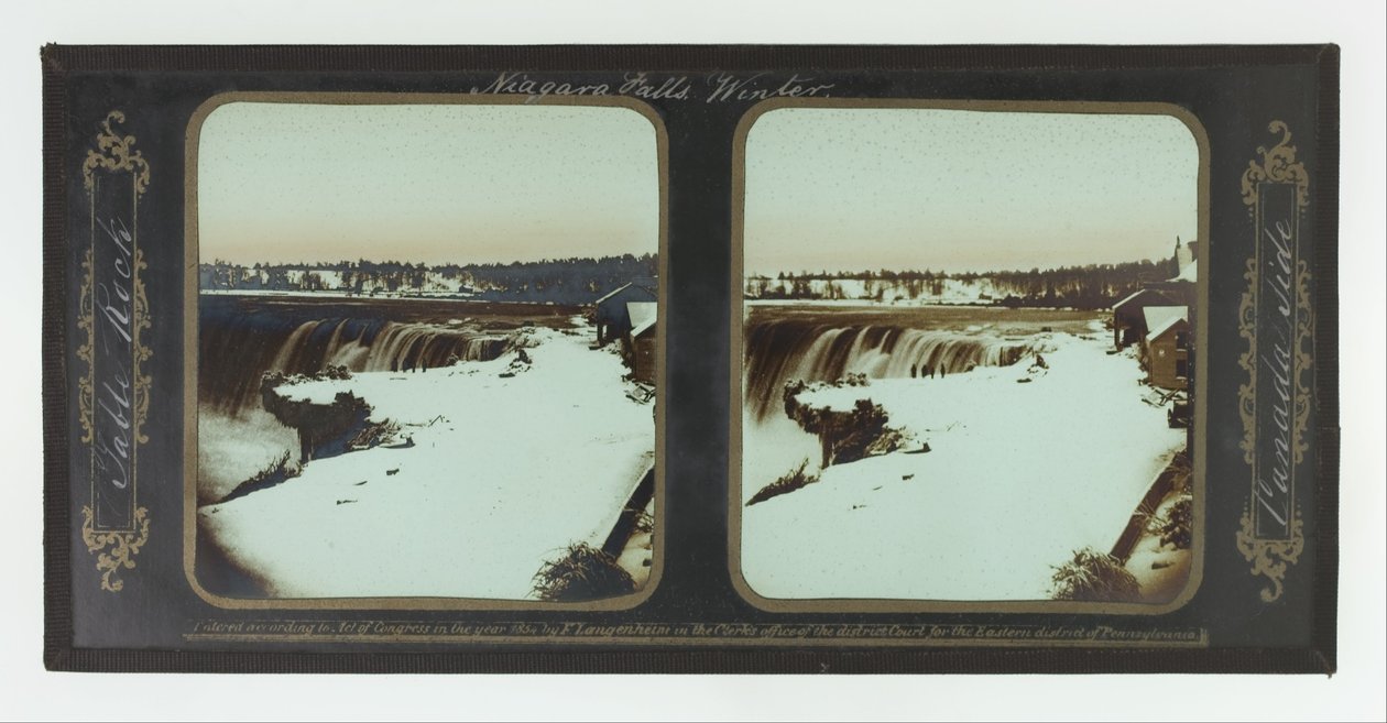 Zima, Niagarské vodopády, Table Rock, Kanada od Frederic and William Langenheim