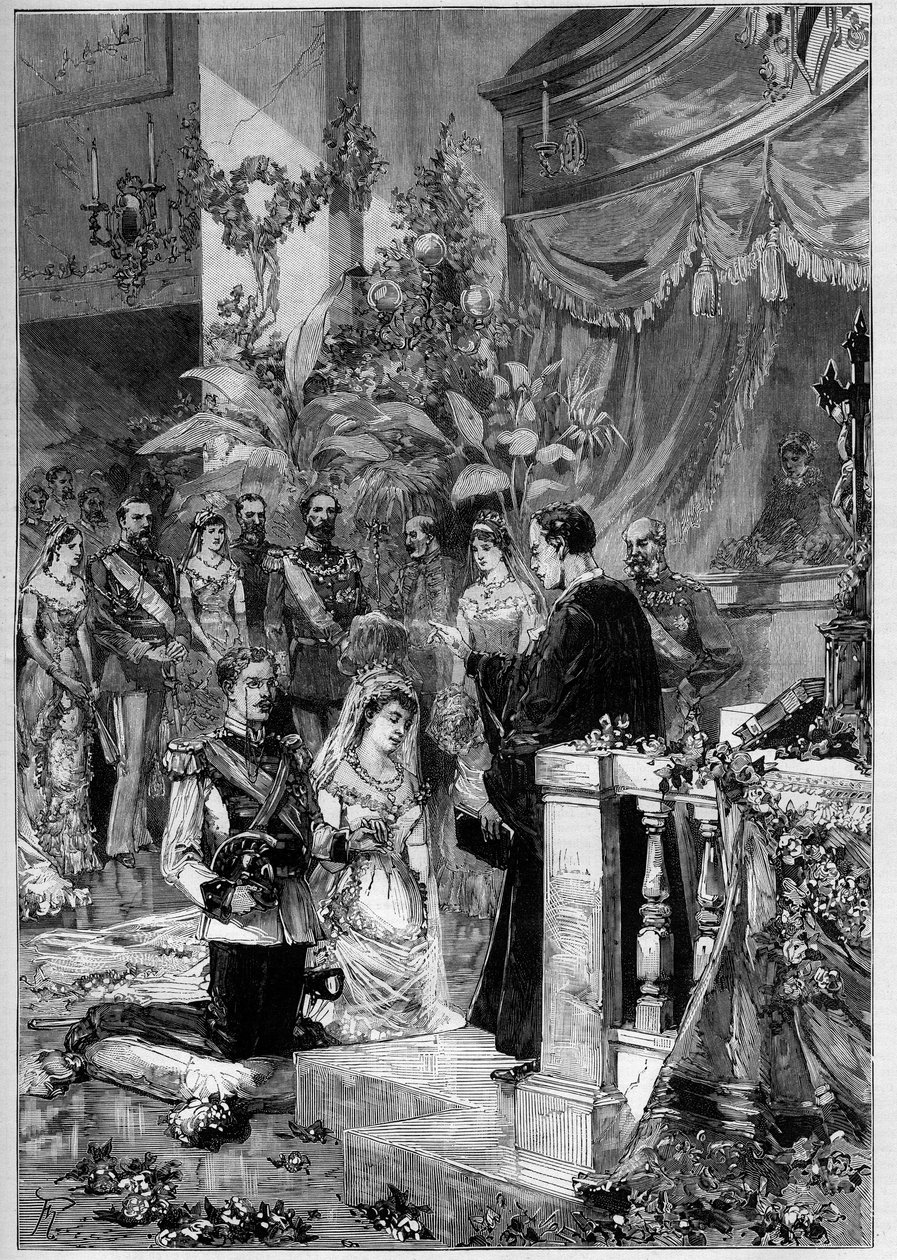 Luteránský sňatek prince Gustava ze Suede (Oscar Gustaf Adolf od Frederic de Haenen