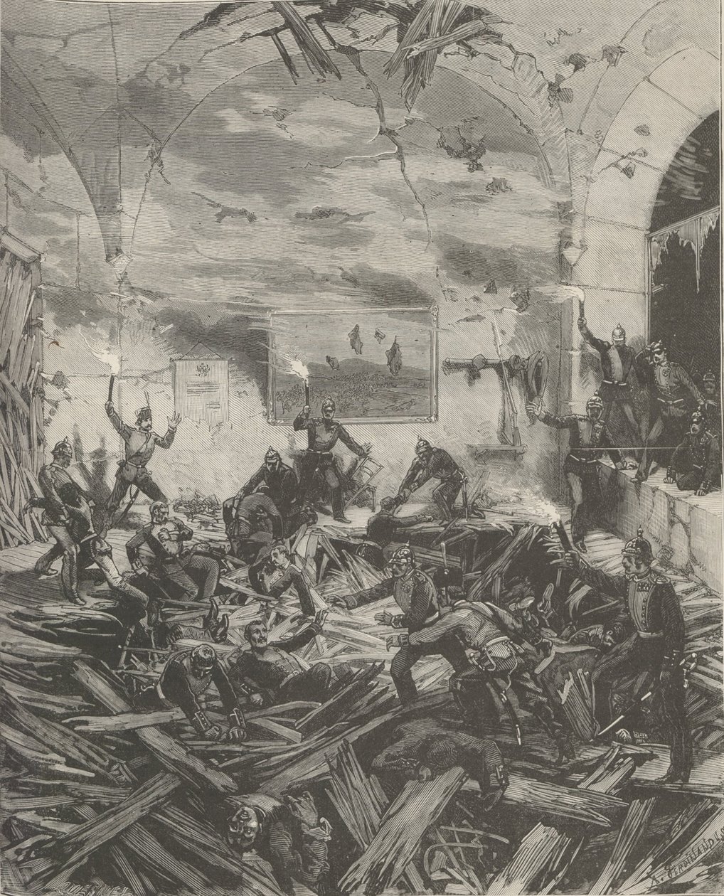Zimní palác po výbuchu, večer 17. února 1880. od Frederic de Haenen