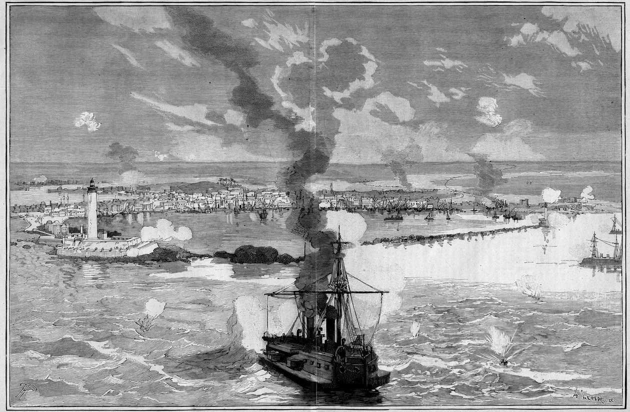 Bombardování Alexandrie (Egypt) od Frederic de Haenen