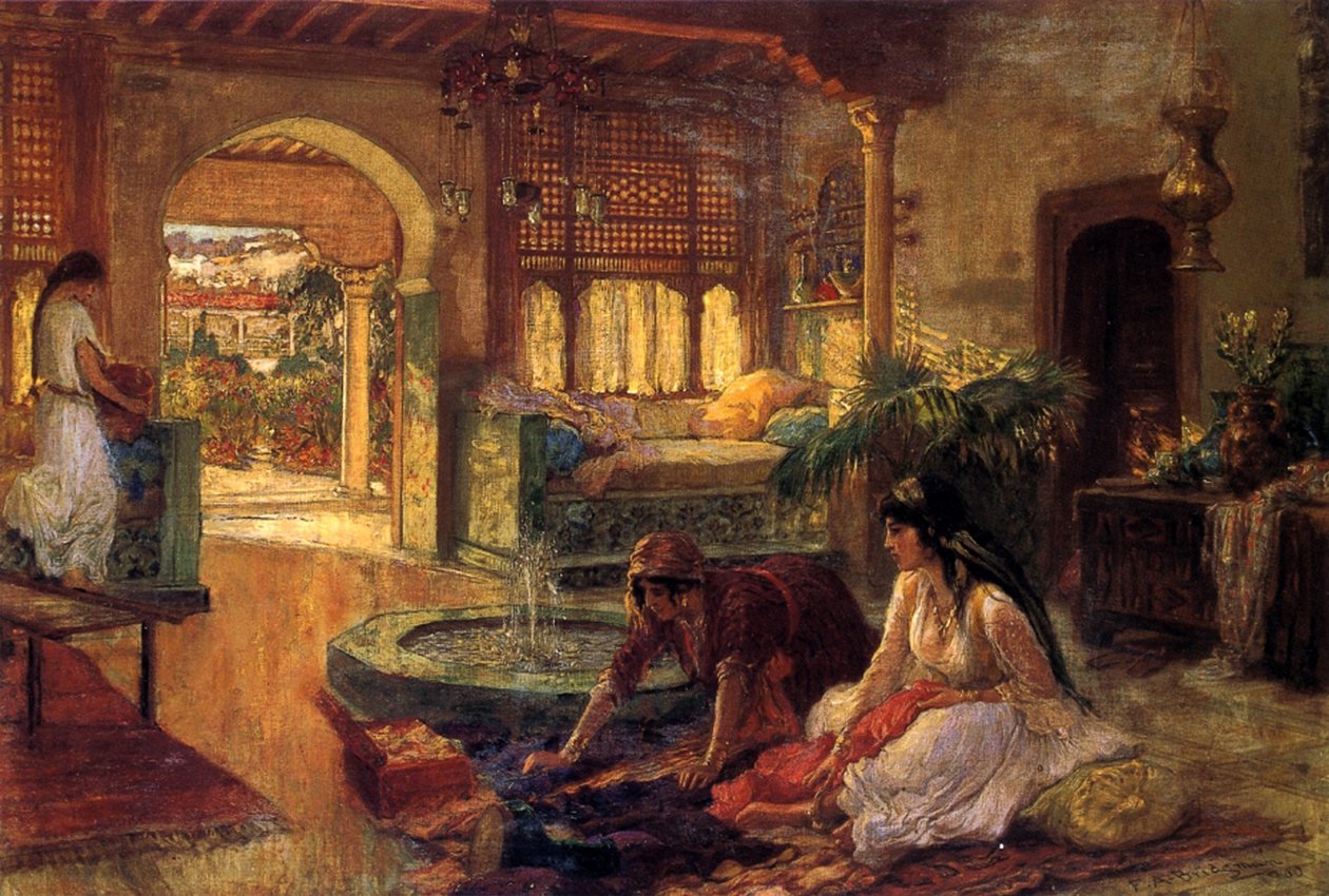 Orientální interiér, 1900 od Frederick Arthur Bridgman