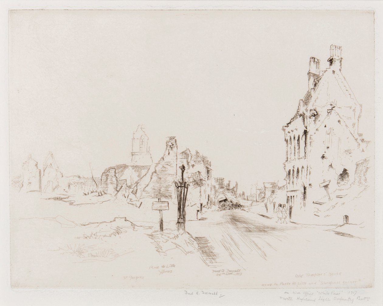 Ypres, 26. prosince 1917 (suchá jehla) od Frederick Arthur Farrell