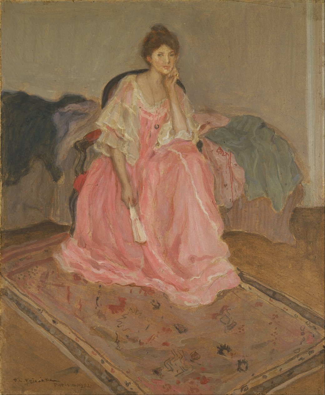 Dáma v růžovém od Frederick Carl Frieseke