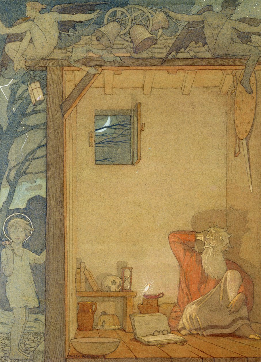 Svatý Kryštof a dítě, 1918 od Frederick Cayley Robinson