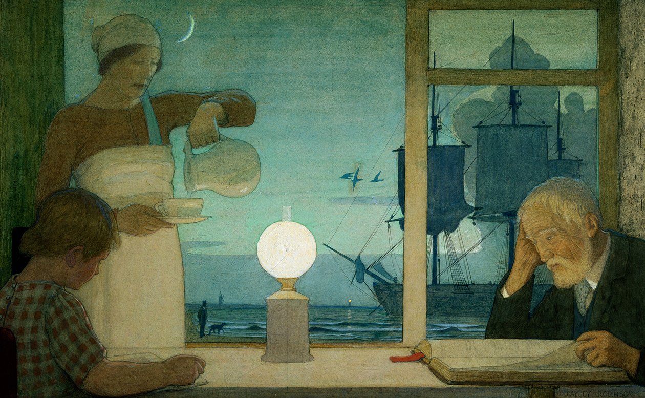 Den odpočinku, kolem roku 1926 od Frederick Cayley Robinson