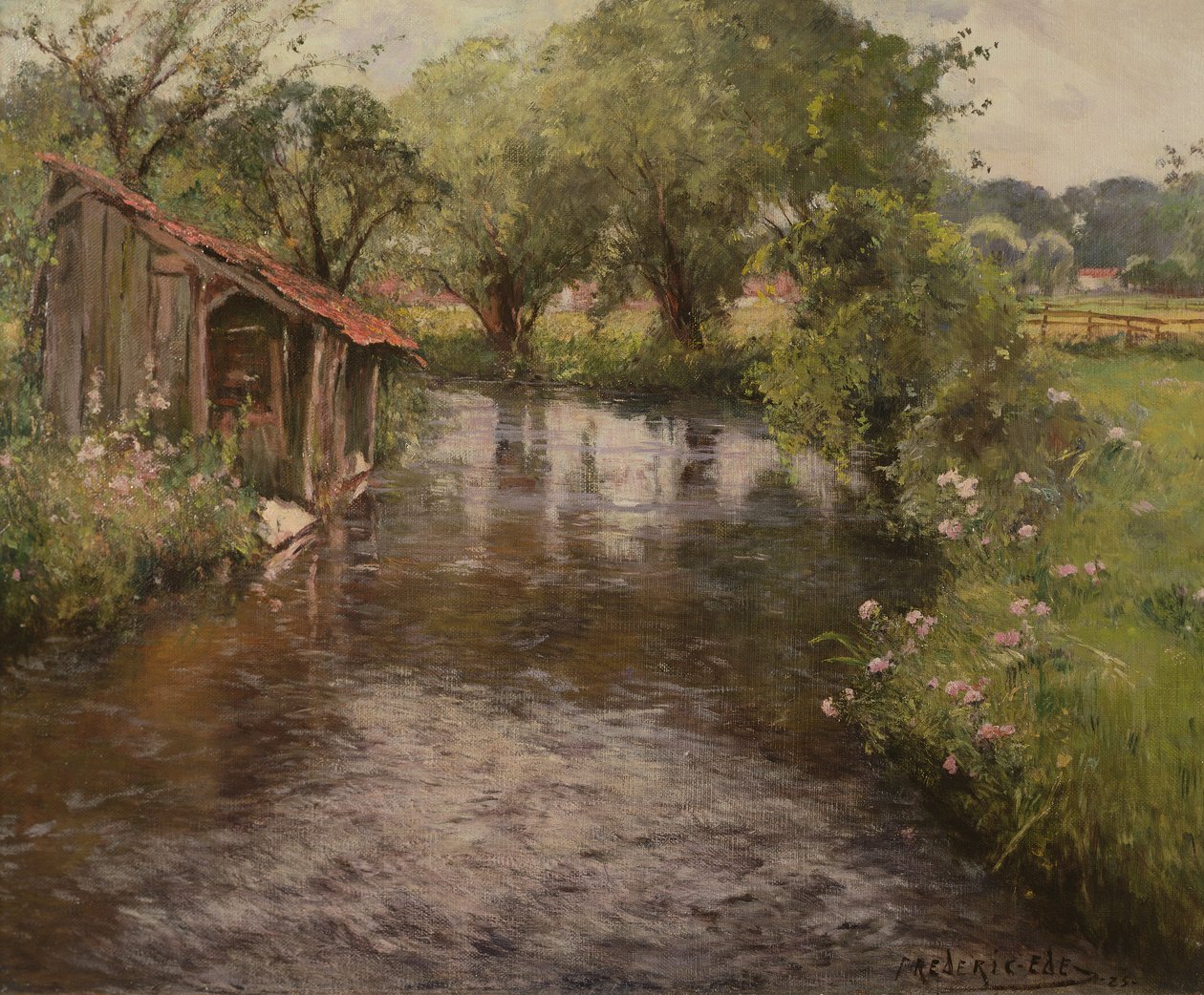 Myčka na břehu Lunainu od Frederick Charles Vipont Ede