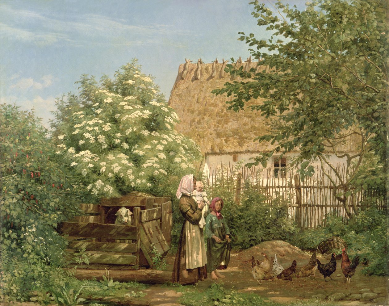Krmení kuřat od Frederick Christian Lund