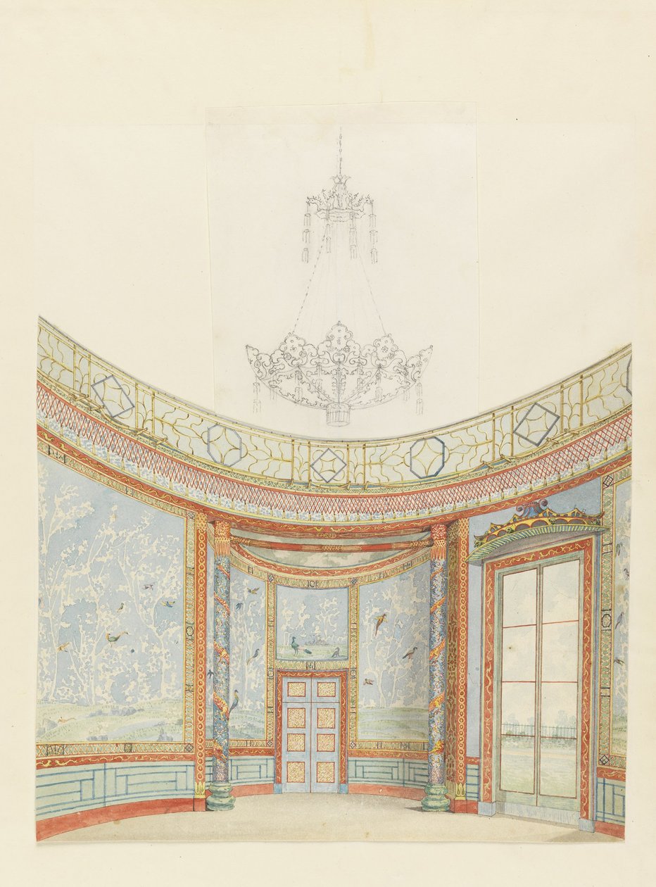 Design pro dekoraci salónu, královského pavilonu, Brighton od Frederick Crace