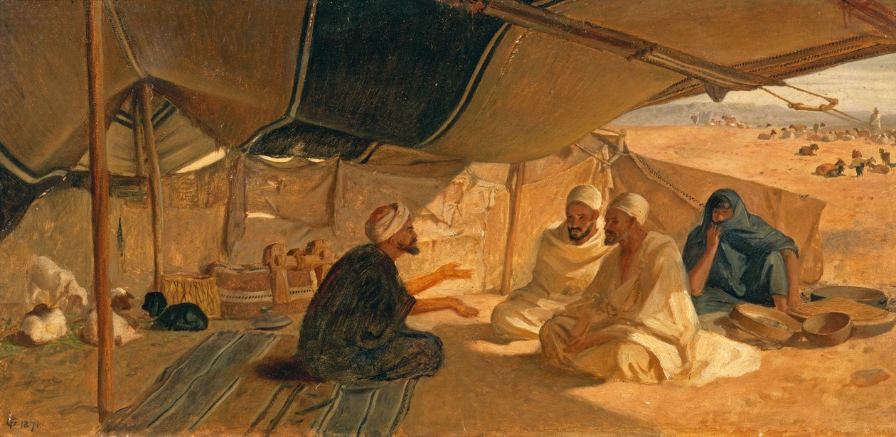 Arabové v poušti, 1871 od Frederick Goodall