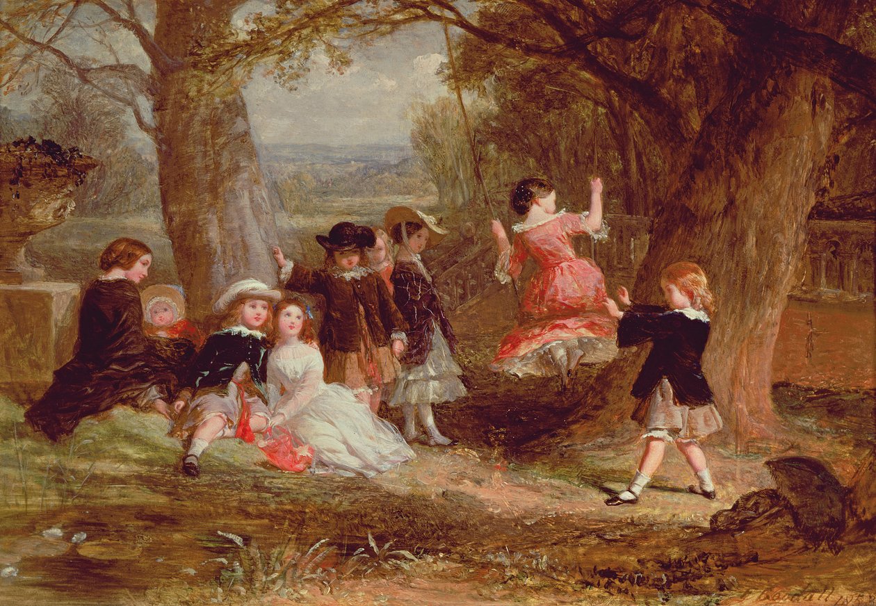 Houpačka, 1853 (panel) od Frederick Goodall