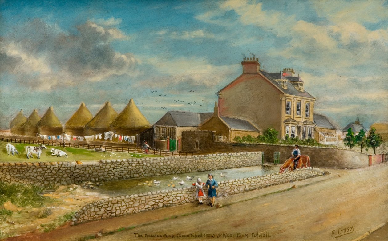 Vesnický rybník a západní farma, Fulwell od Frederick Gordon Crosby