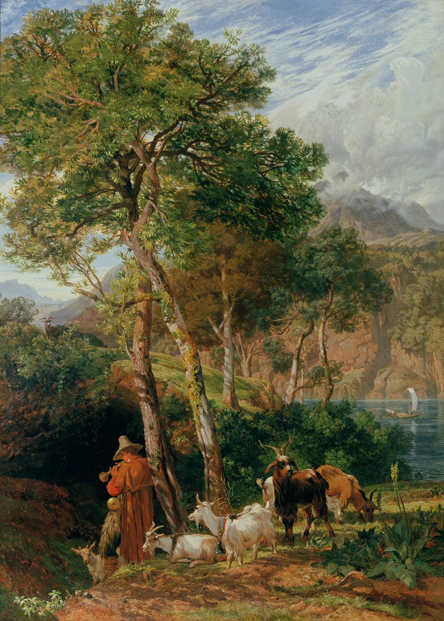 Břehy jezera Lecco od Frederick Lee Bridell