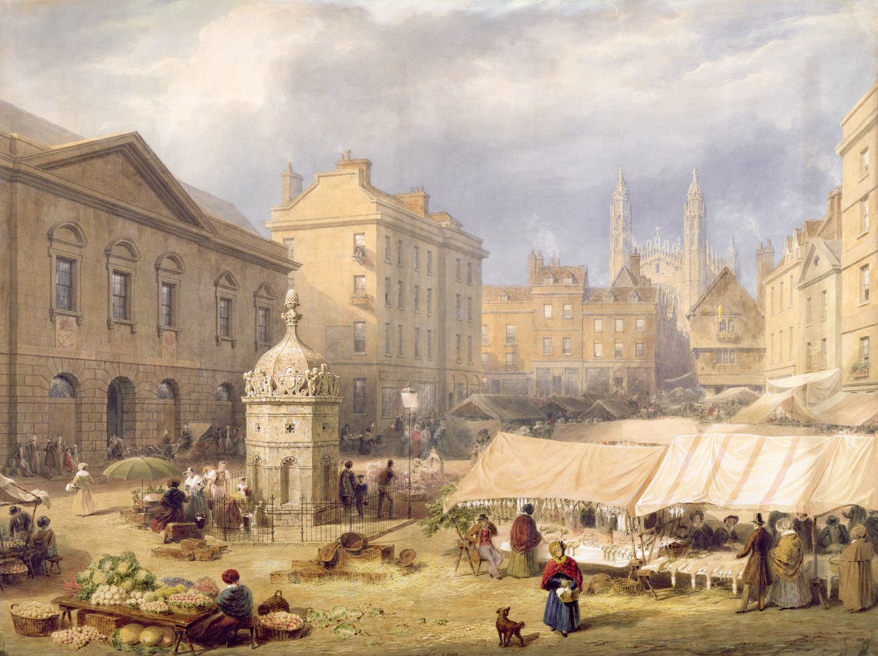 Cambridge Market Place, 1841 od Frederick Mackenzie