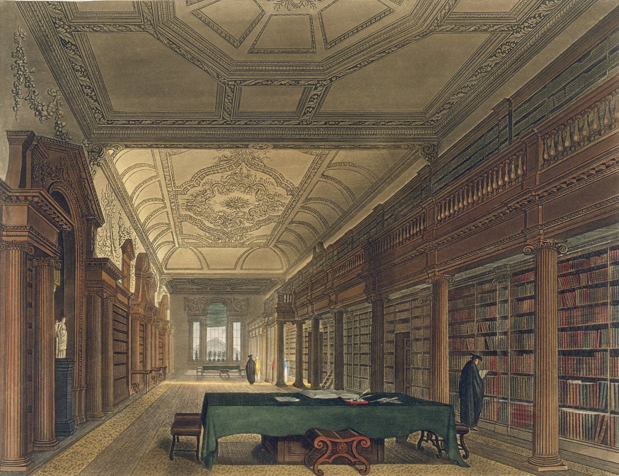 Interiér Library of Christ Church, ilustrace z 
