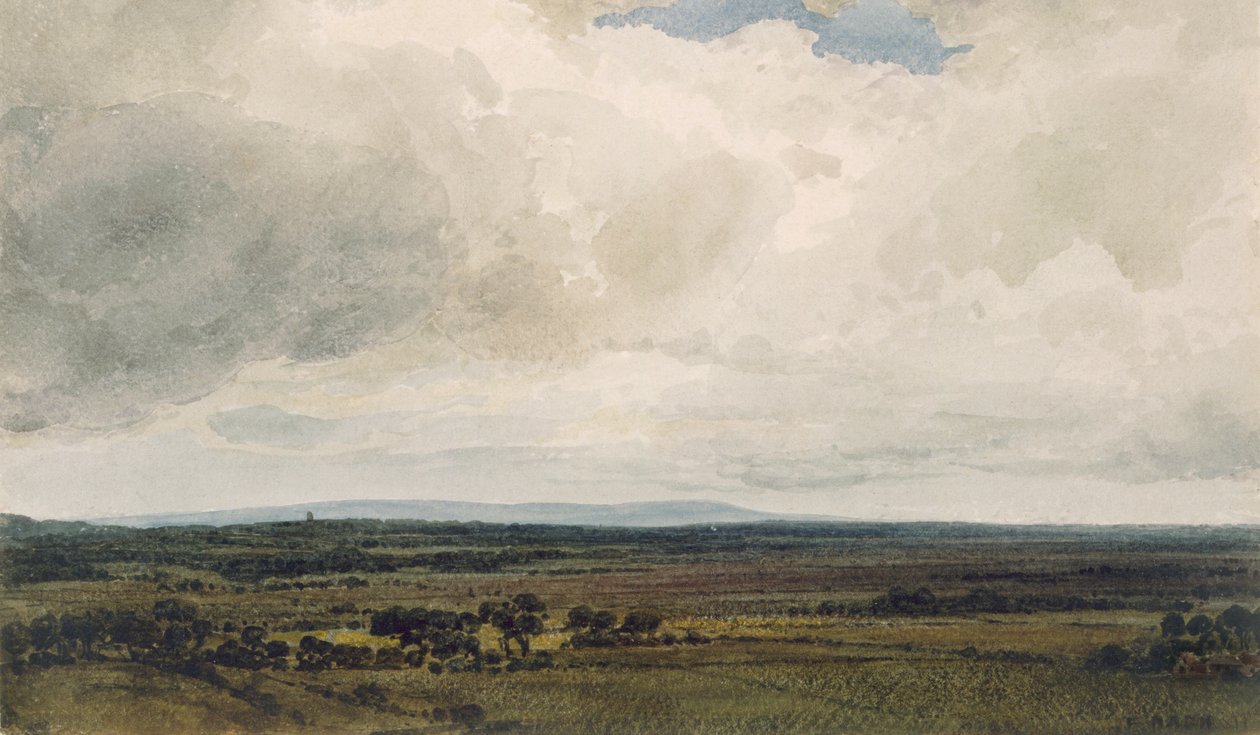 Den plný přeháněk, Glastonbury Tor od Frederick Nash