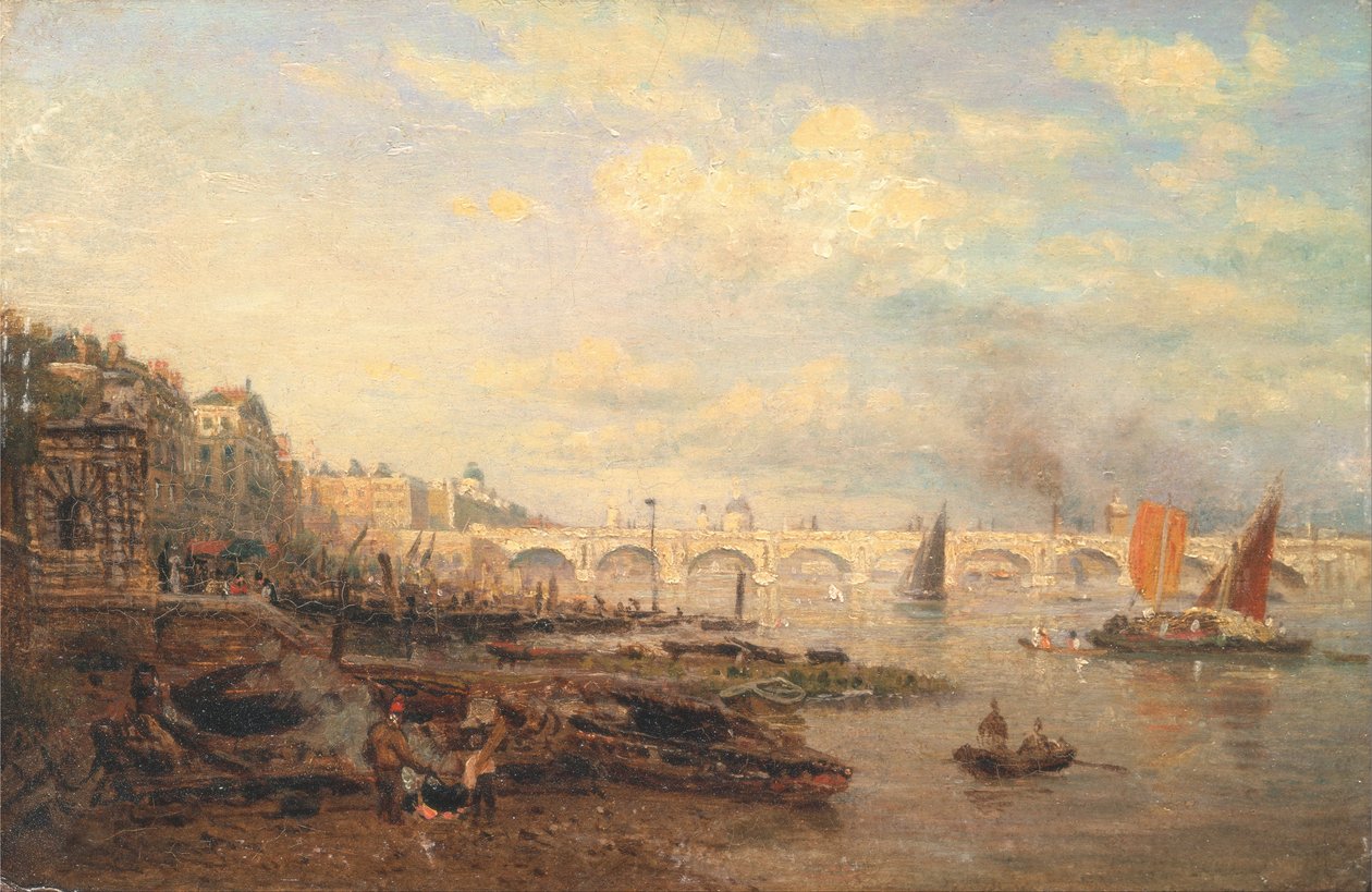 Most Temže a Waterloo od Somerset House od Frederick Nash