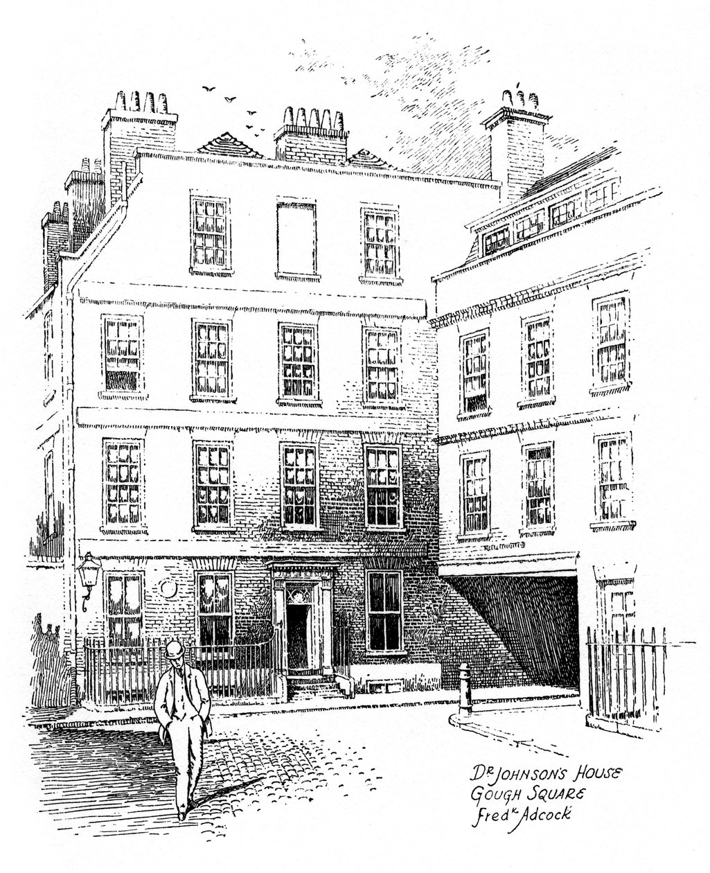 Dr Johnsons House, 17 Gough Square, Londýn, 1912 od Frederick Adcock