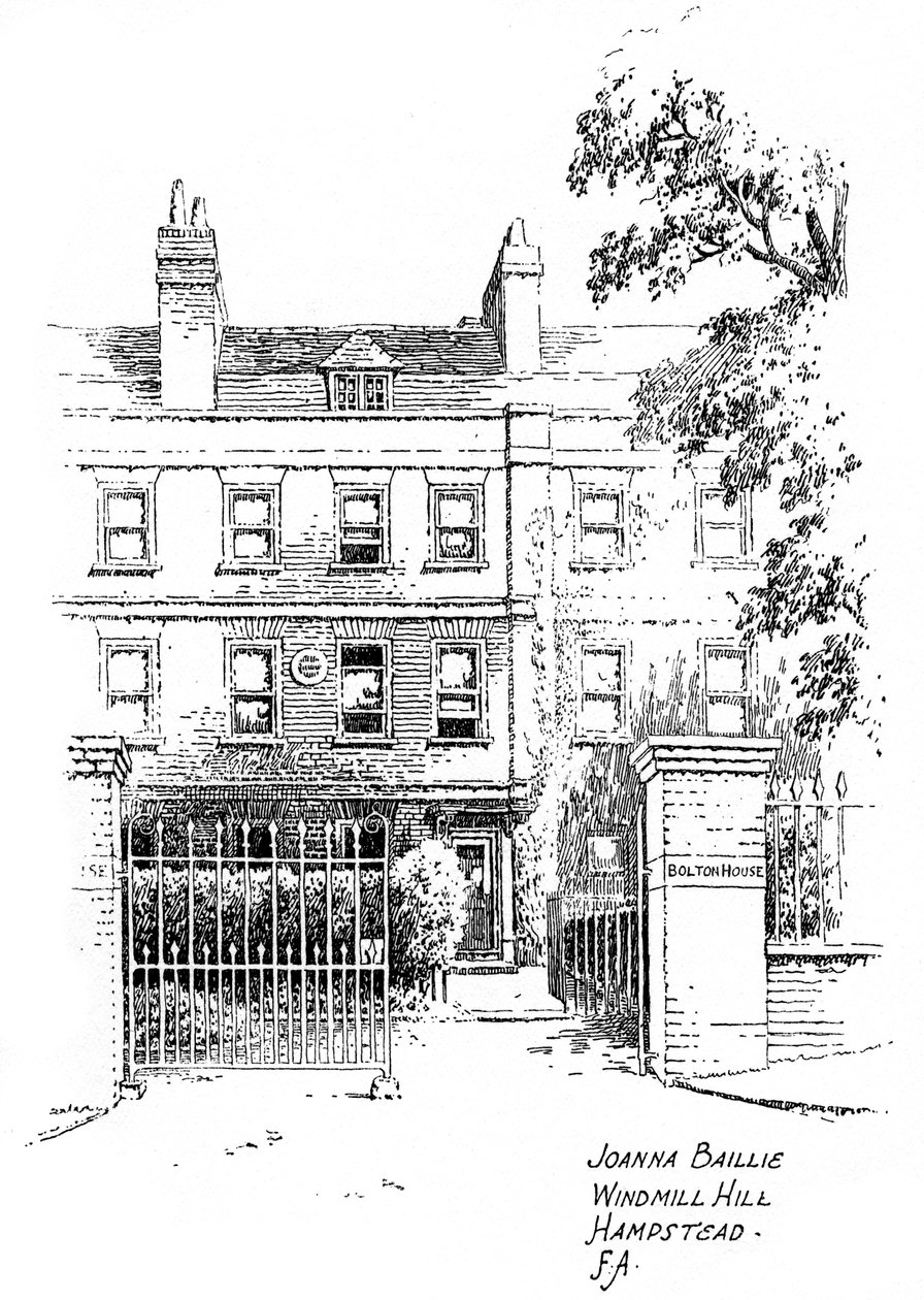 Dům Joanny Bailliesové, Windmill Hill, Hampstead, Londýn, 1912 od Frederick Adcock