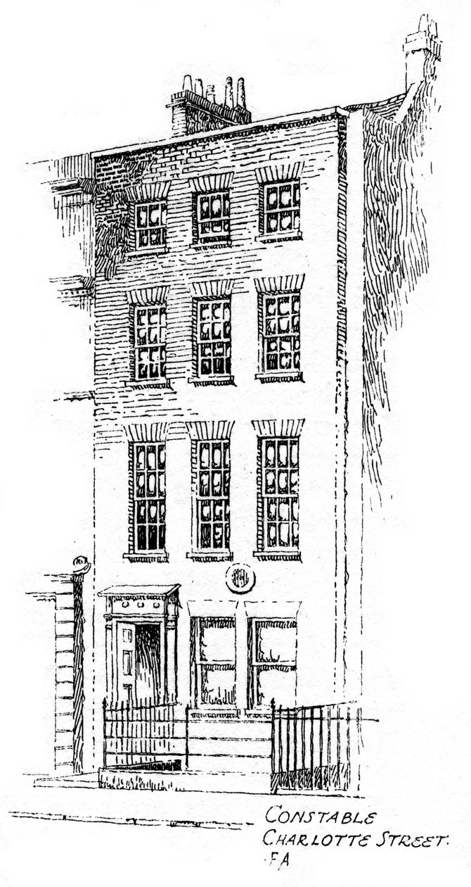 John Constables dům, Charlotte Street, Bloomsbury, Londýn, 1912 od Frederick Adcock