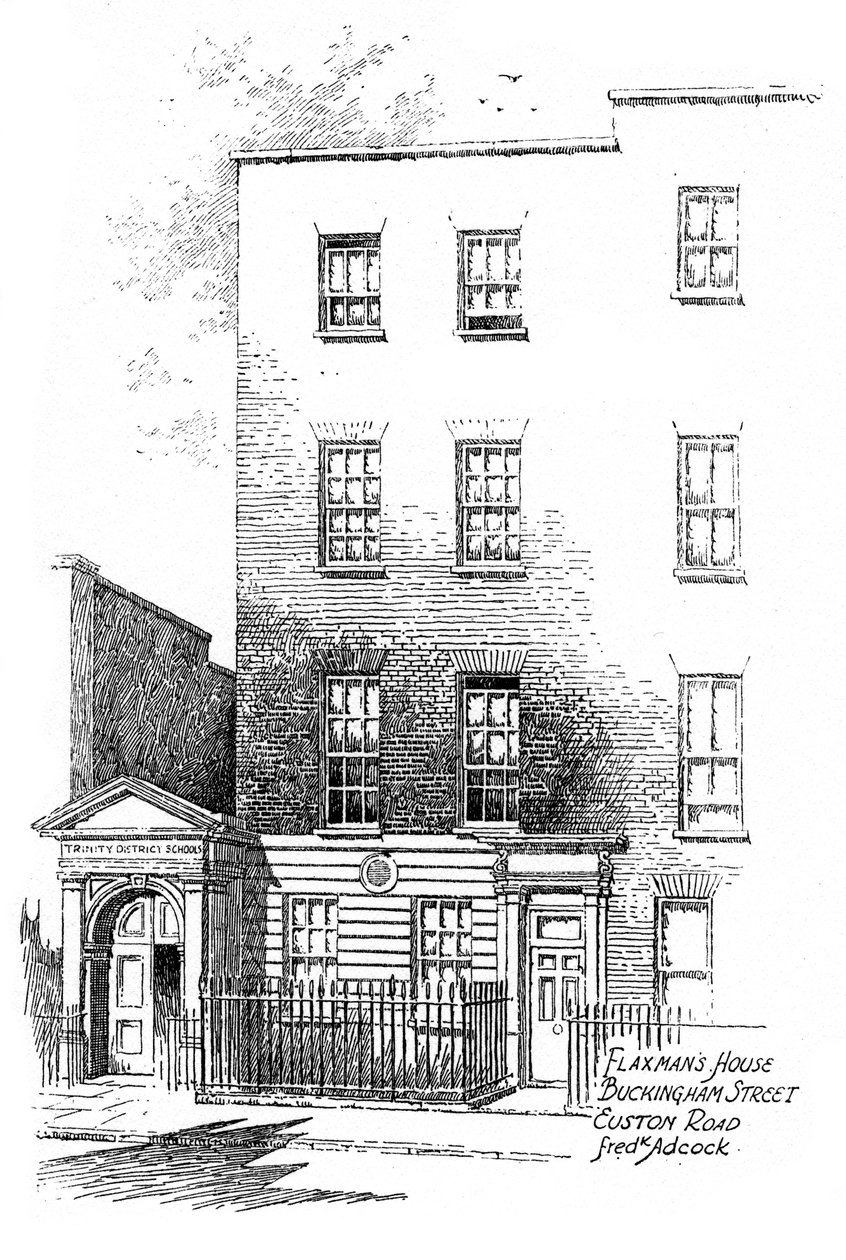 Dům Johna Flaxmanse, Buckingham Street, Euston Road, Londýn, 1912 od Frederick Adcock