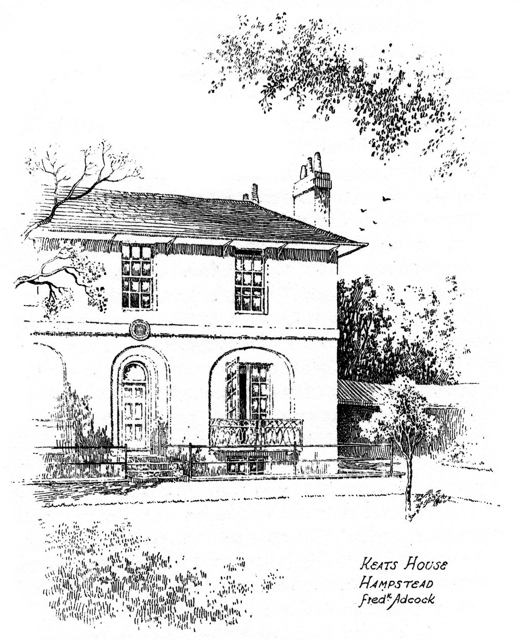 Keats House, Hampstead, Londýn, 1912. od Frederick Adcock