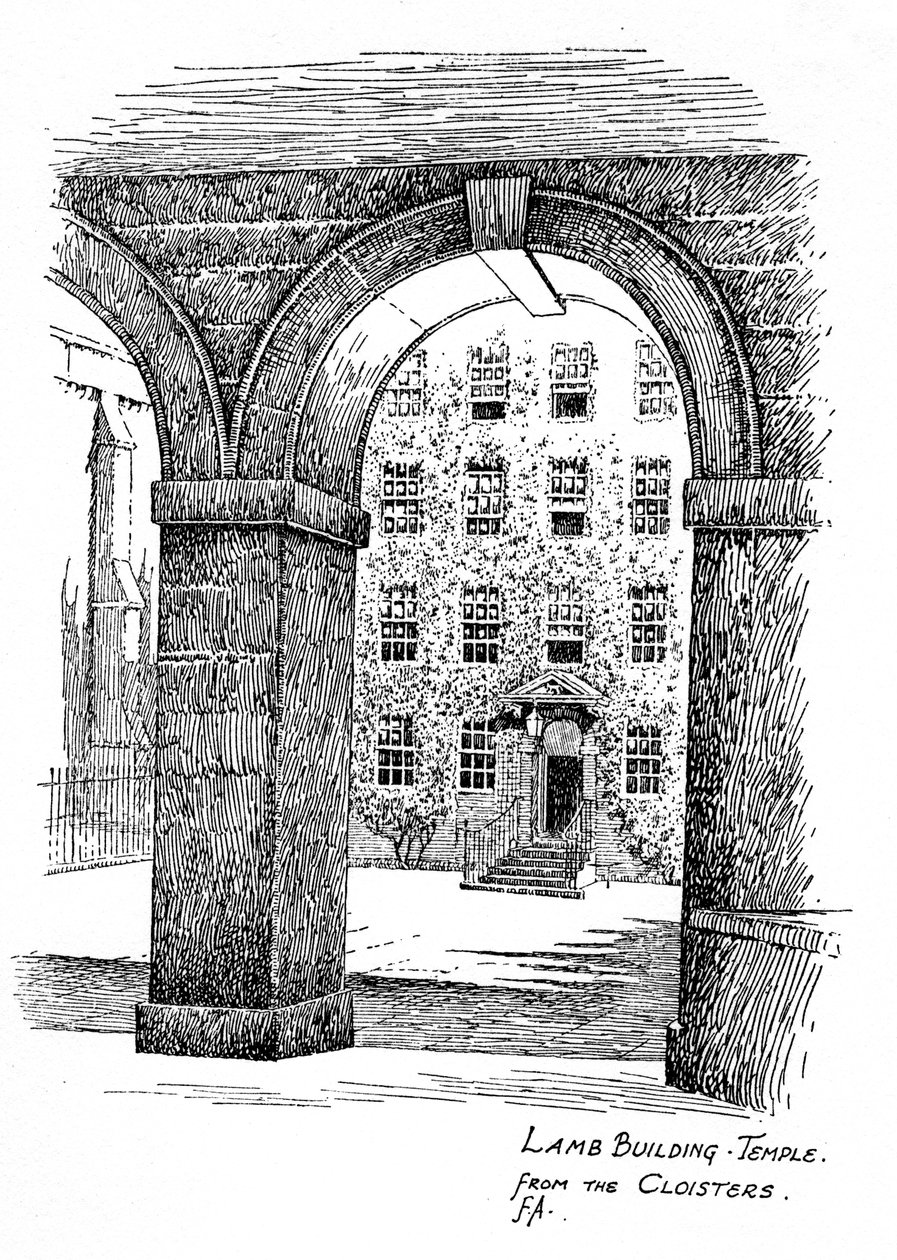 Lamb Building, Temple, z klášterů, Londýn, 1912 od Frederick Adcock