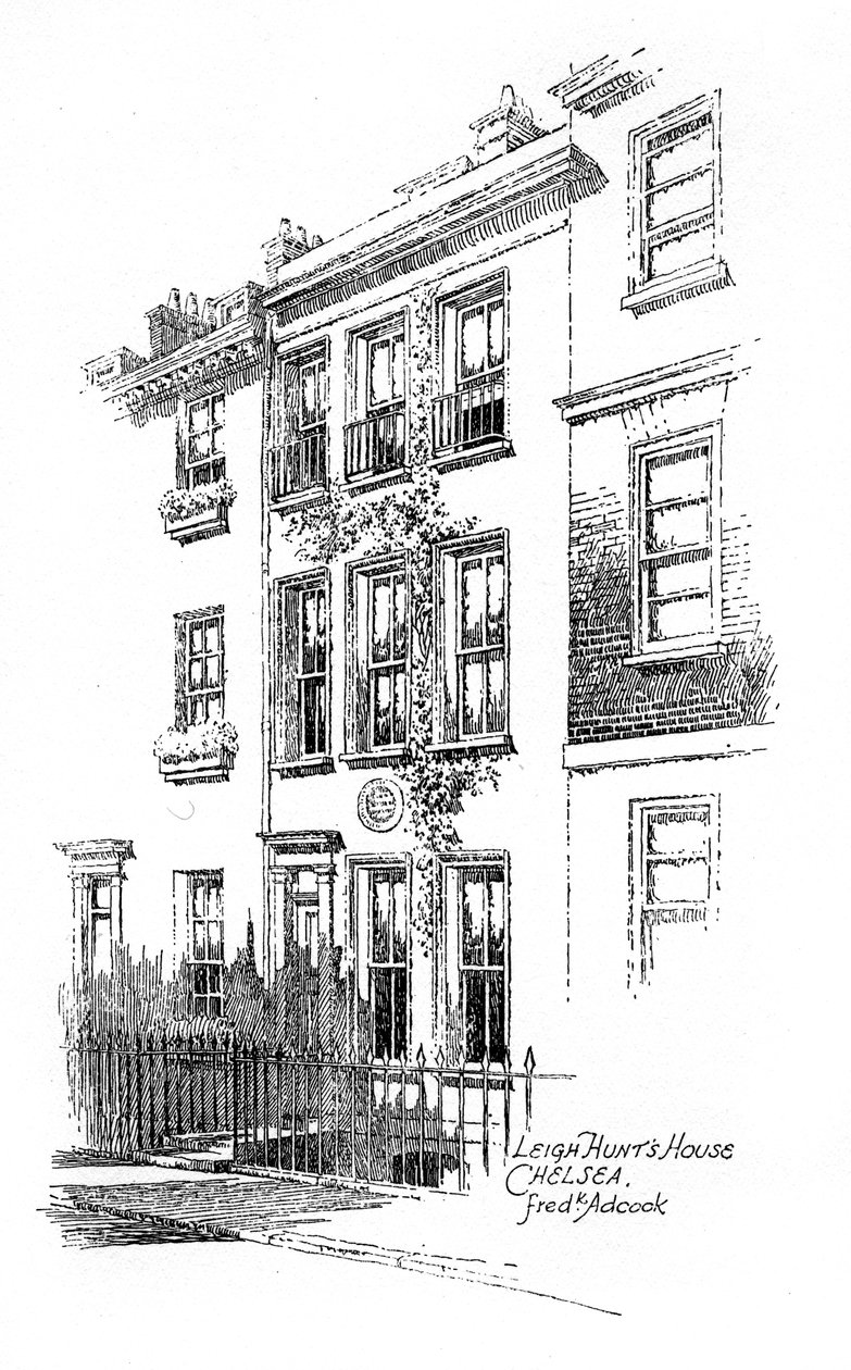 Dům Leigh Hunts, Chelsea, Londýn, 1912 od Frederick Adcock