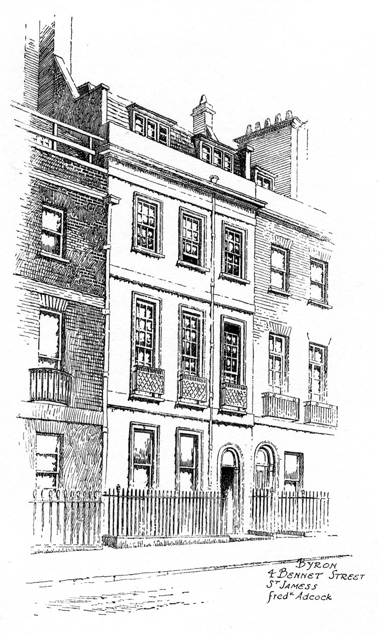 Dům lorda Byrona, 4 Bennett Street, St James, Londýn, 1912 od Frederick Adcock