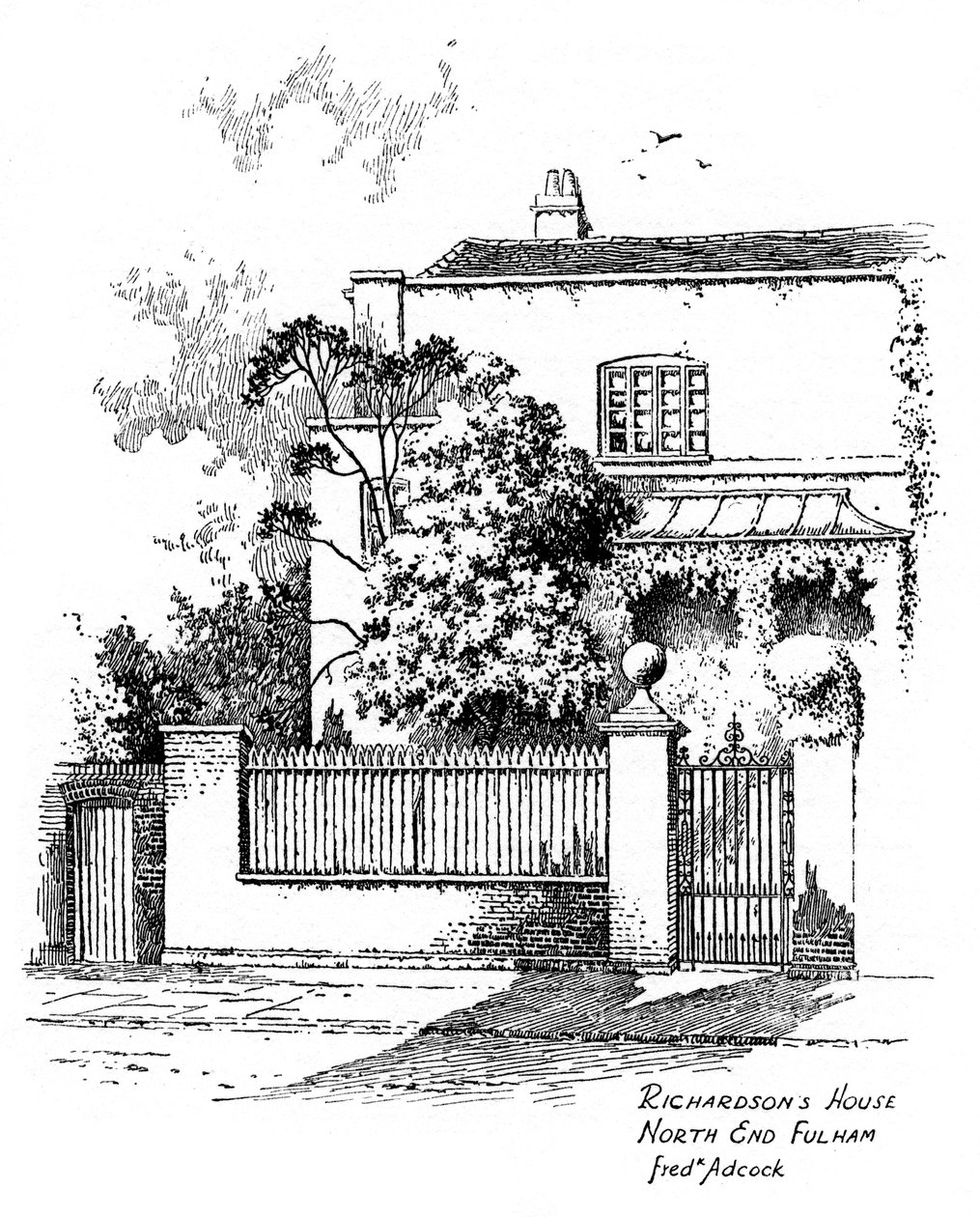 Dům Samuela Richardsona, North End, Fulham, Londýn, 1912 od Frederick Adcock